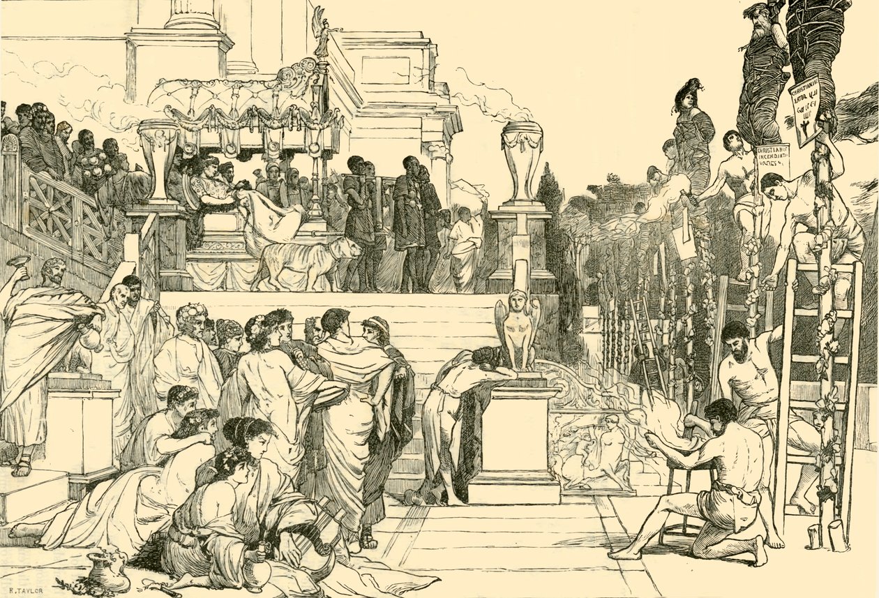 Neros Torches - Upálení křesťanů v Římě, 1890. od Unbekannt