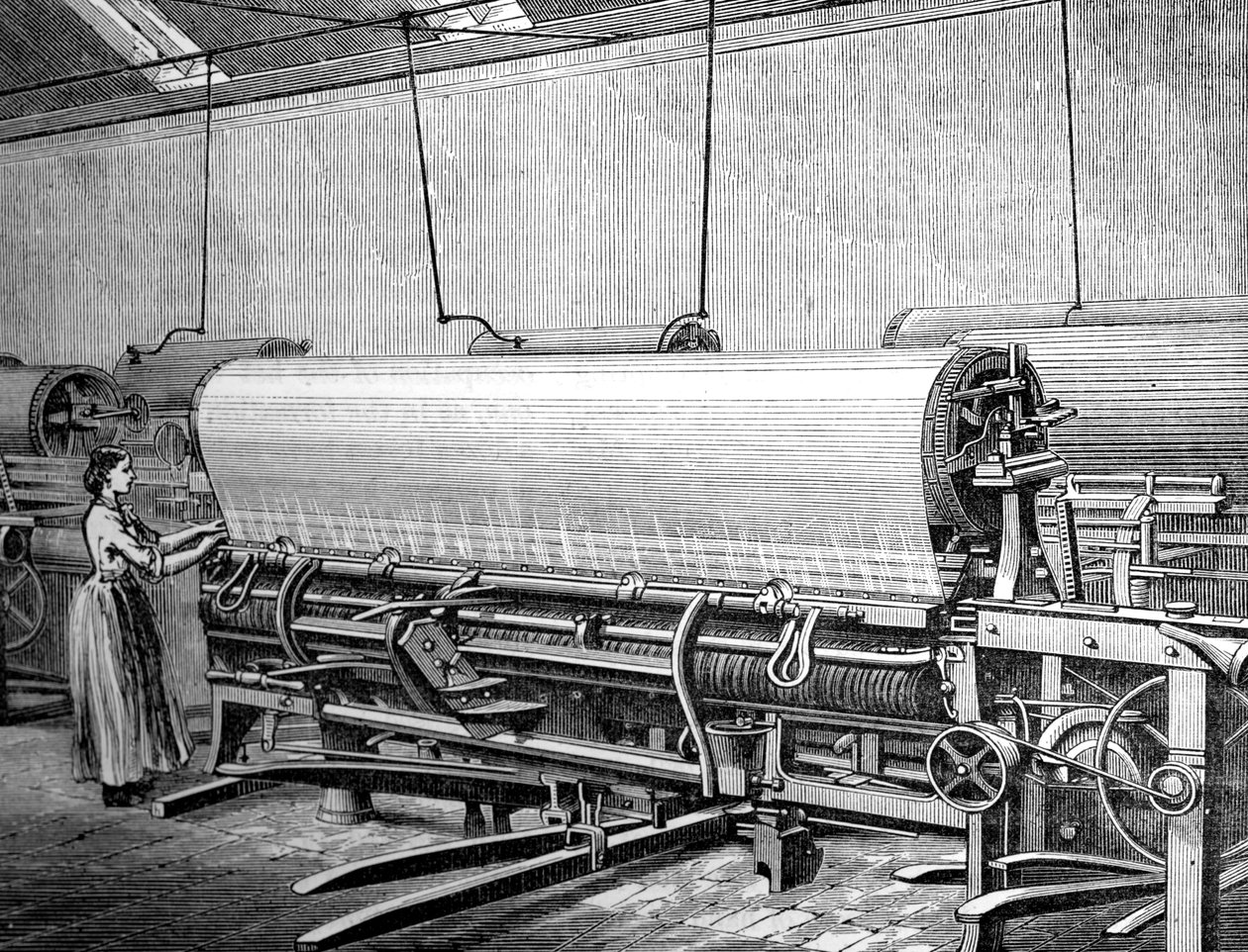 Síťový tkalcovský stav v továrně Stuarts, c1880 od Unbekannt