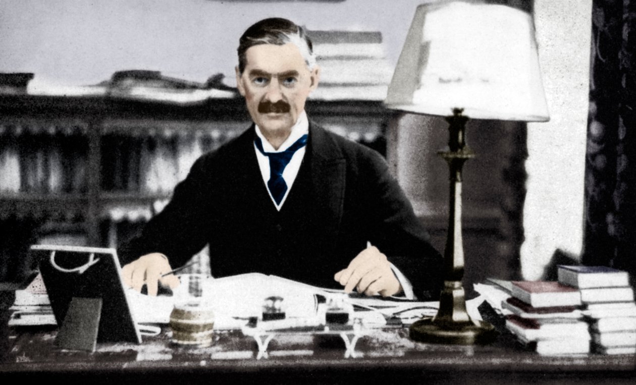 Neville Chamberlain 1869-1940, britský premiér, c1930 1936 od Unbekannt