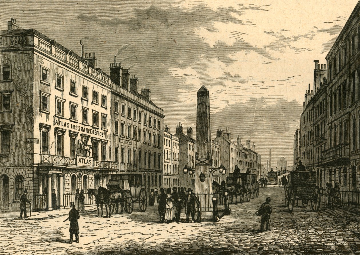 New Bridge Street a obelisk v roce 1755, 1897. od Unbekannt