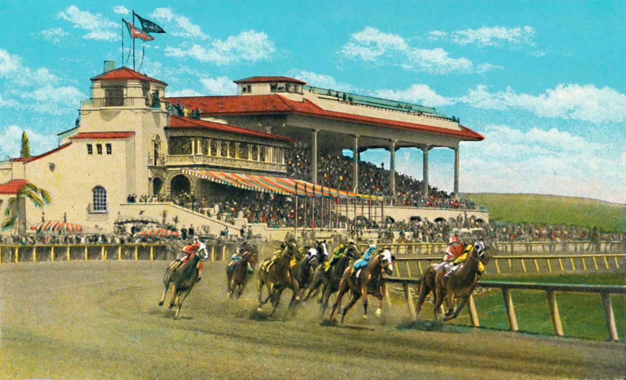 Nová klubovna a tribuna, Agua Caliente Jockey Club, c1939 od Unbekannt