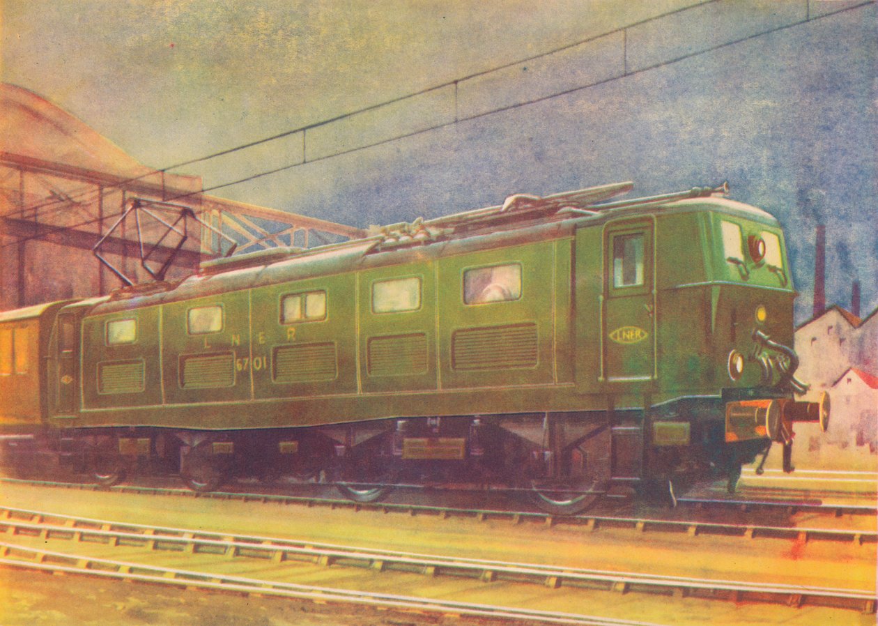 New Electric Locomotive, L.N.E.R., opouštějící Manchester London Road Station, 1940 od Unbekannt