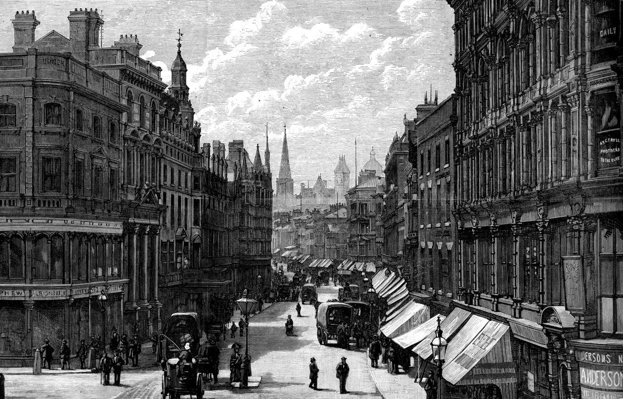 New Street, Birmingham, West Midlands, 1887 od Unbekannt