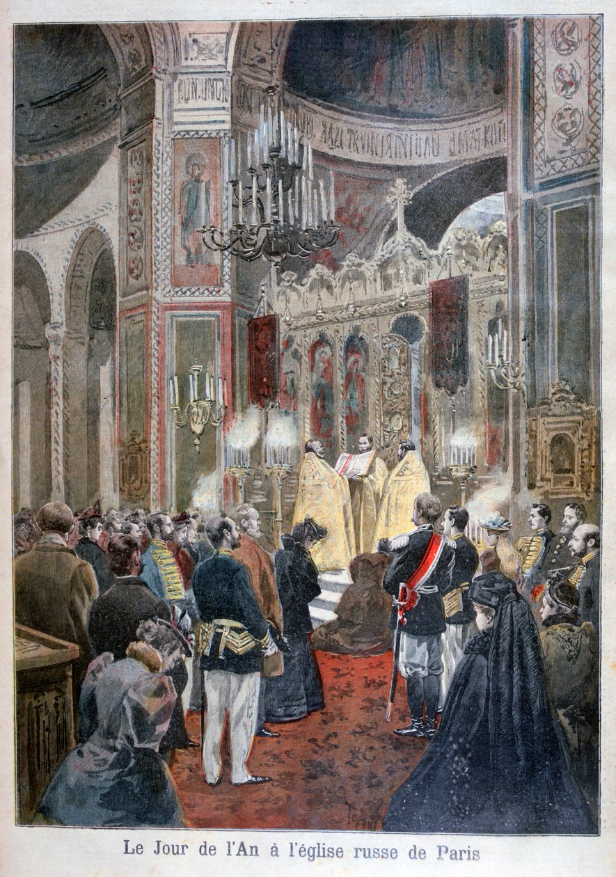 Nový rok v ruském kostele v Paříži, 1894 od Unbekannt