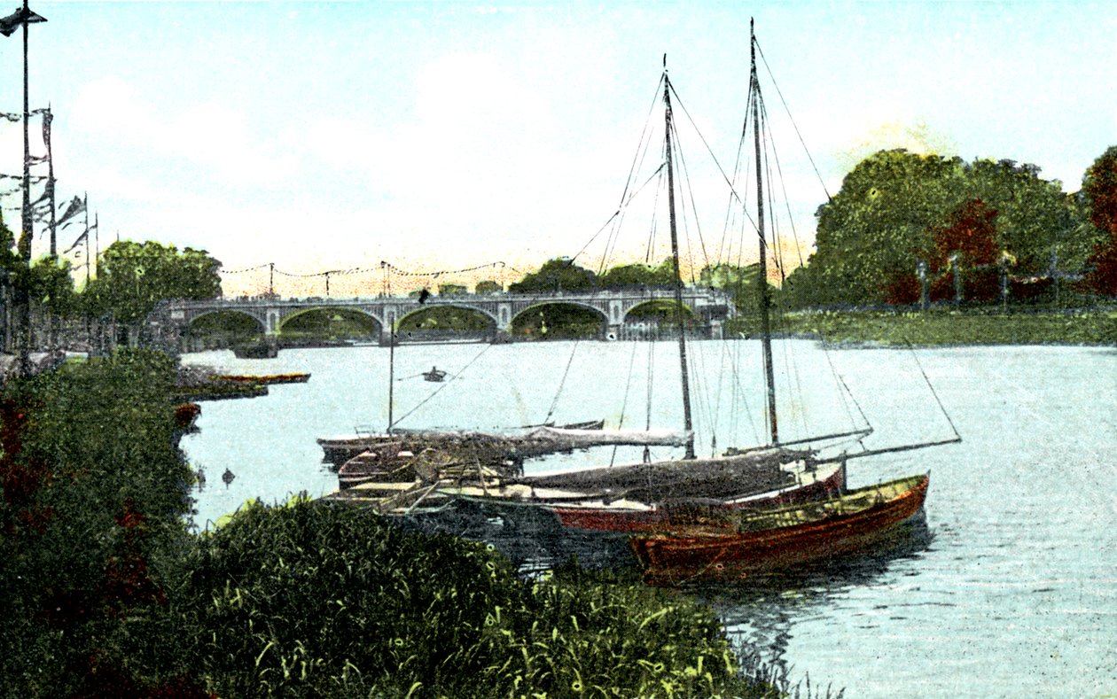 Nový zámek a most, Richmond, Londýn, 20. století od Unbekannt