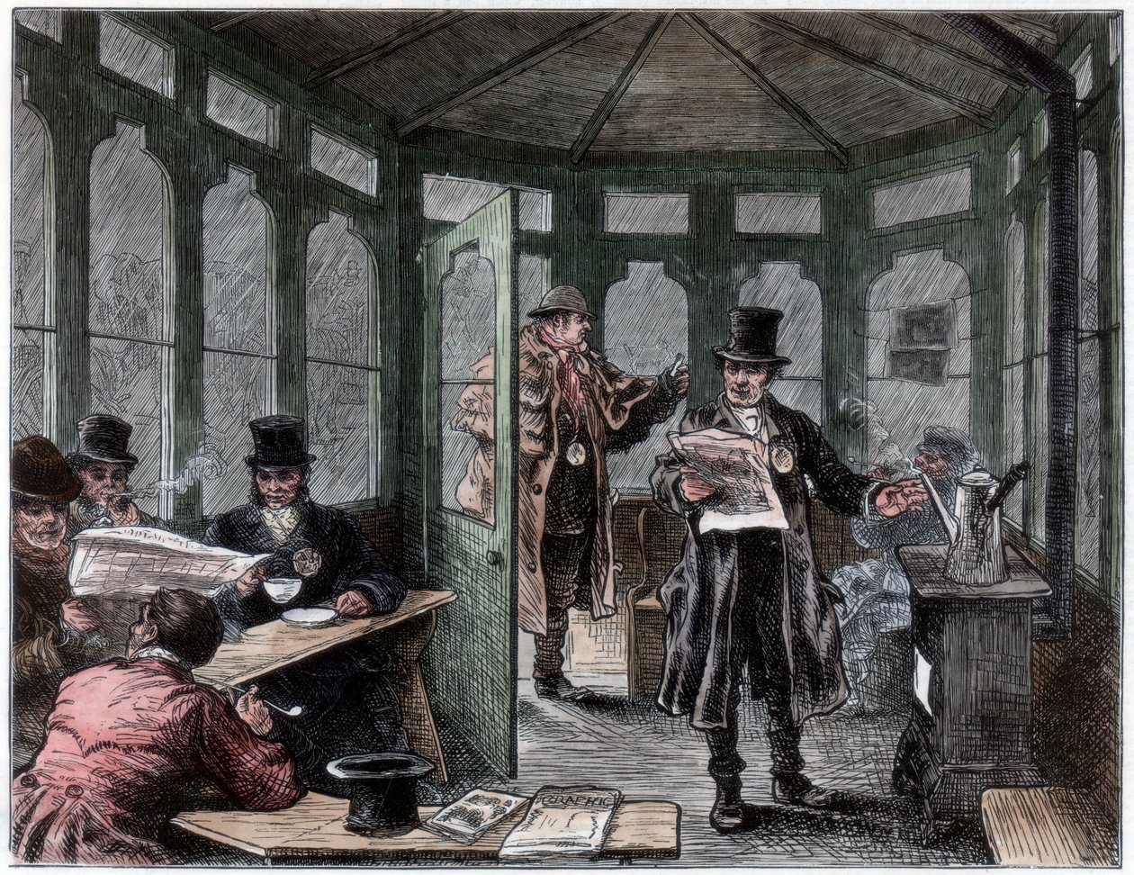 Newley postavil přístřešek a občerstvení pro taxikáře, c1820-1870 od Unbekannt