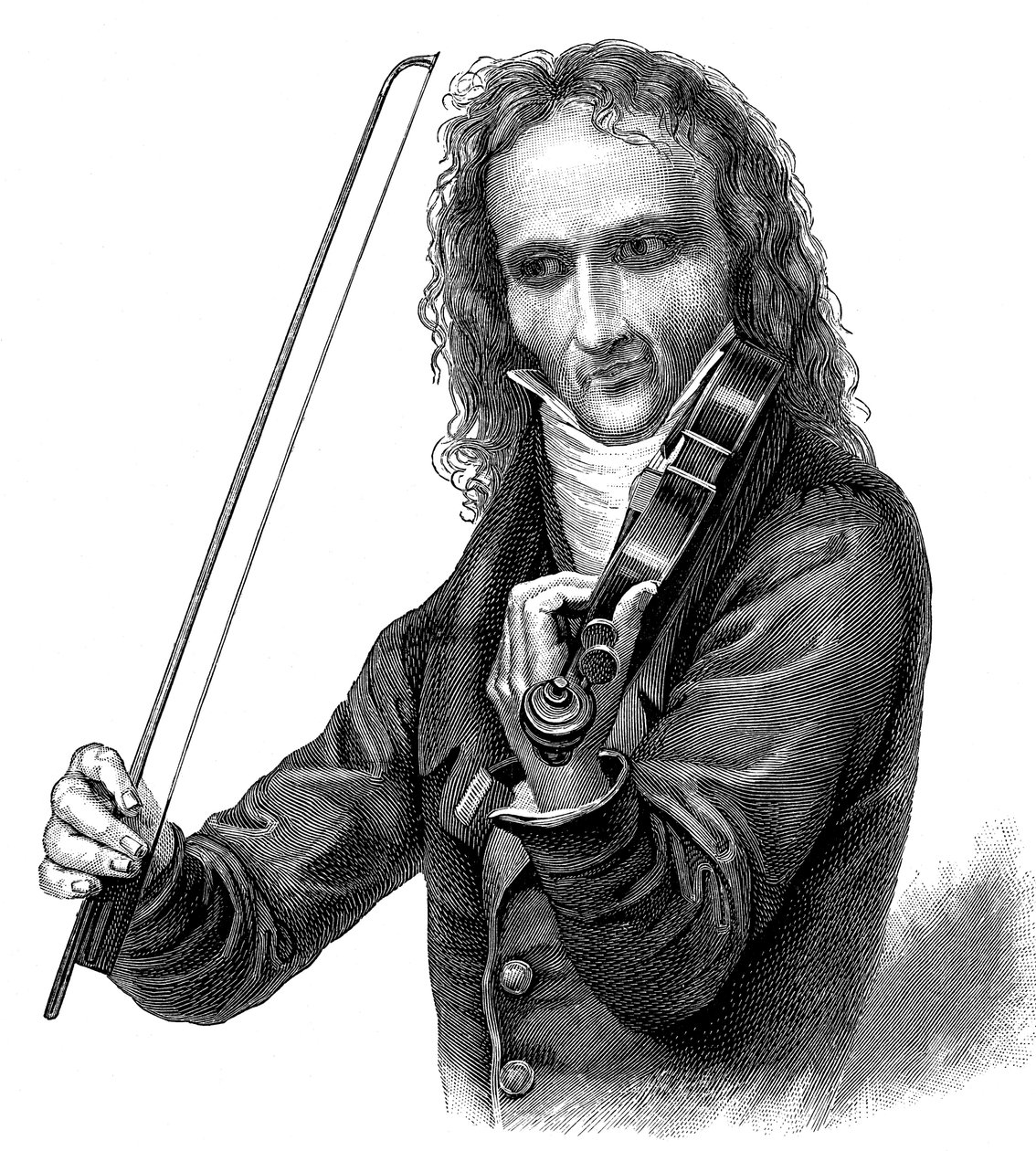 Niccolò Paganini, italský houslista, violista a skladatel, 30. léta 19. století. od Unbekannt