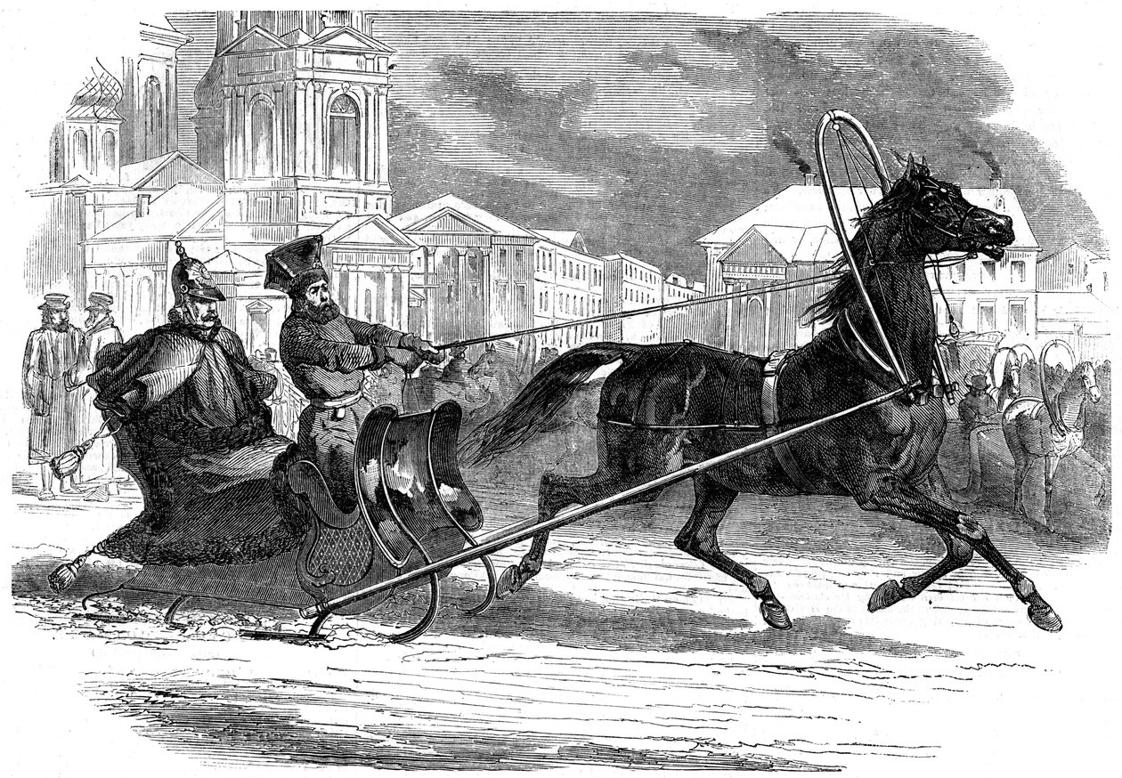 Nicholas I 1796-1855, císař Ruska, ve svých droshkách, Petrohrad, 1853 od Unbekannt