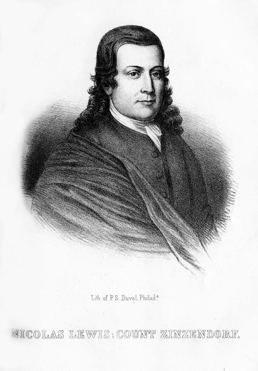 Nikolaus Ludwig von Zinzendorf, německý náboženský a sociální reformátor, 1854 od Unbekannt
