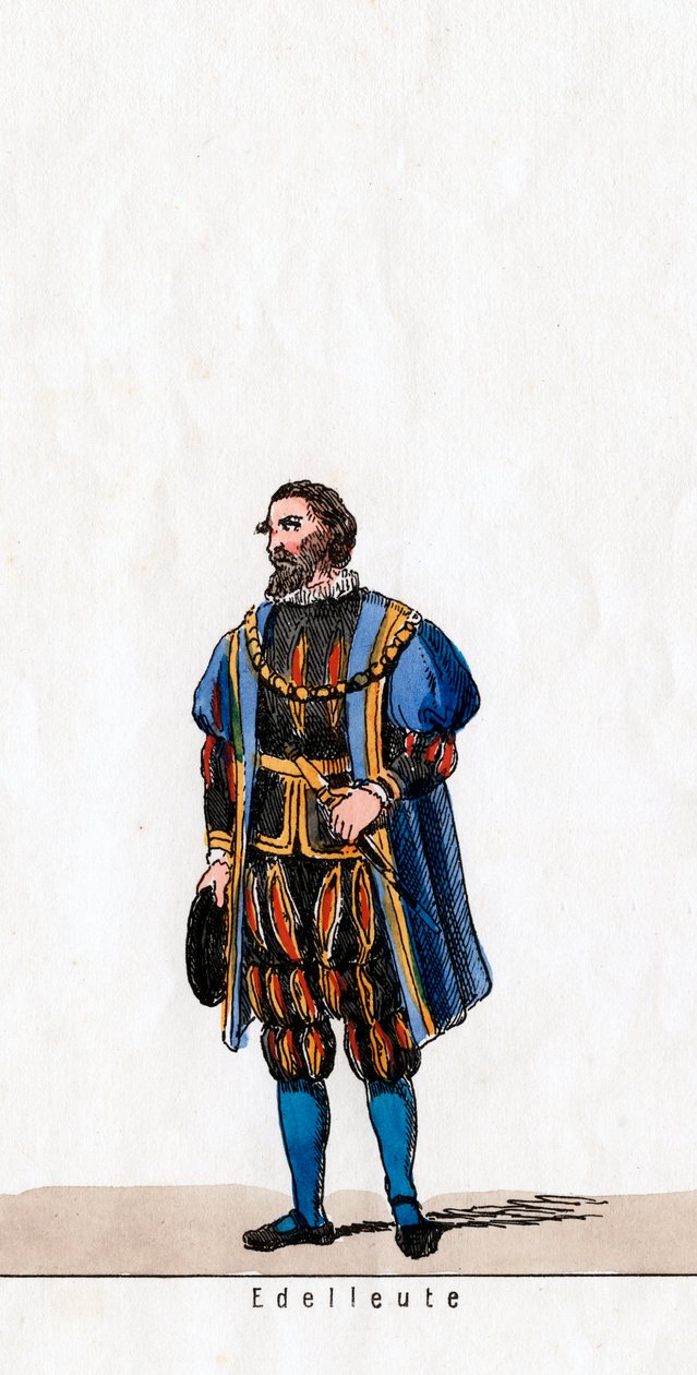 Šlechtic, návrh kostýmů pro Shakespearovu hru, Jindřich VIII., 19. století od Unbekannt