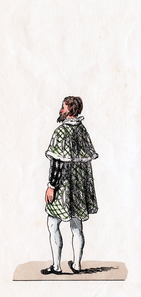 Šlechtic, návrh kostýmů pro Shakespearovu hru, Jindřich VIII., 19. století od Unbekannt