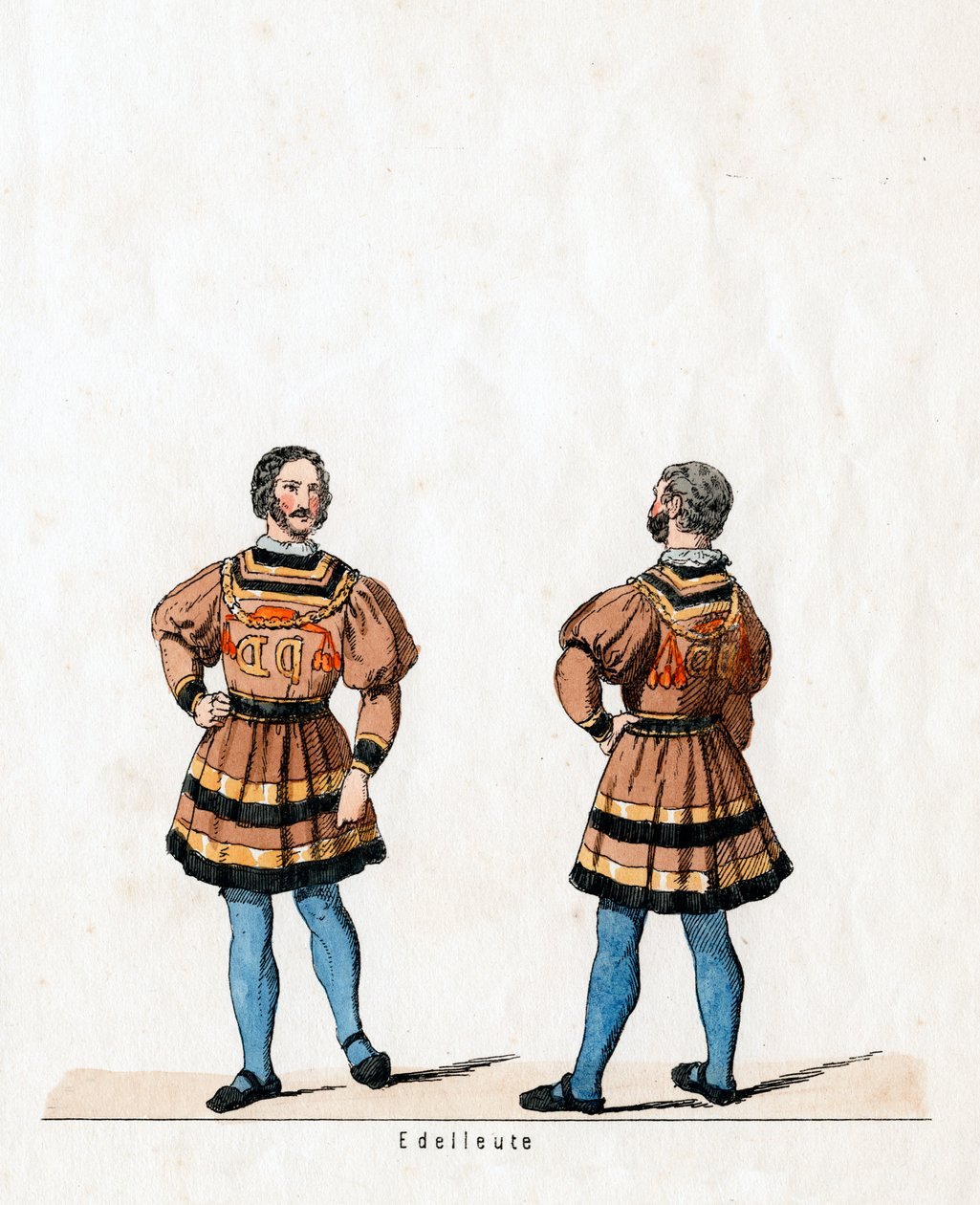 Šlechtic, návrh kostýmů pro Shakespearovu hru, Jindřich VIII., 19. století od Unbekannt