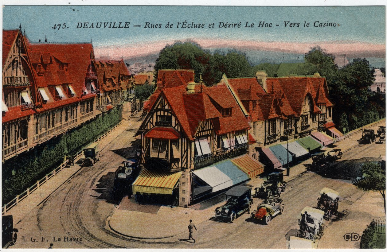 Normandie, Calvados (14), Deauville: hrázděné domy ulice de l