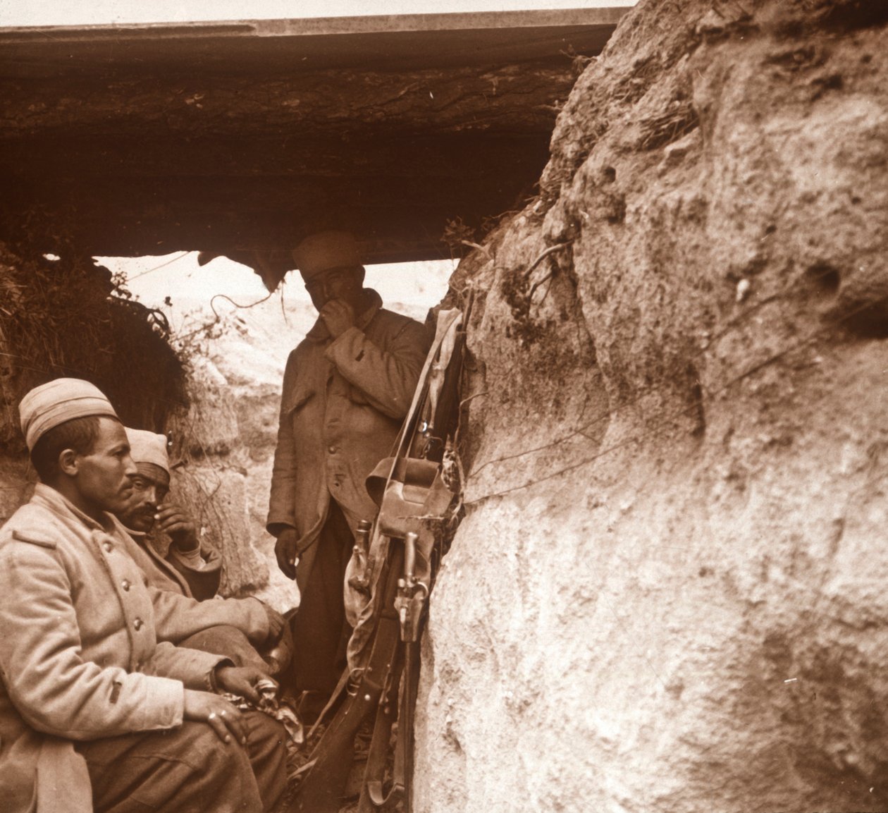 Severoafrická pěchota v zákopech, c1914-c1918 od Unbekannt