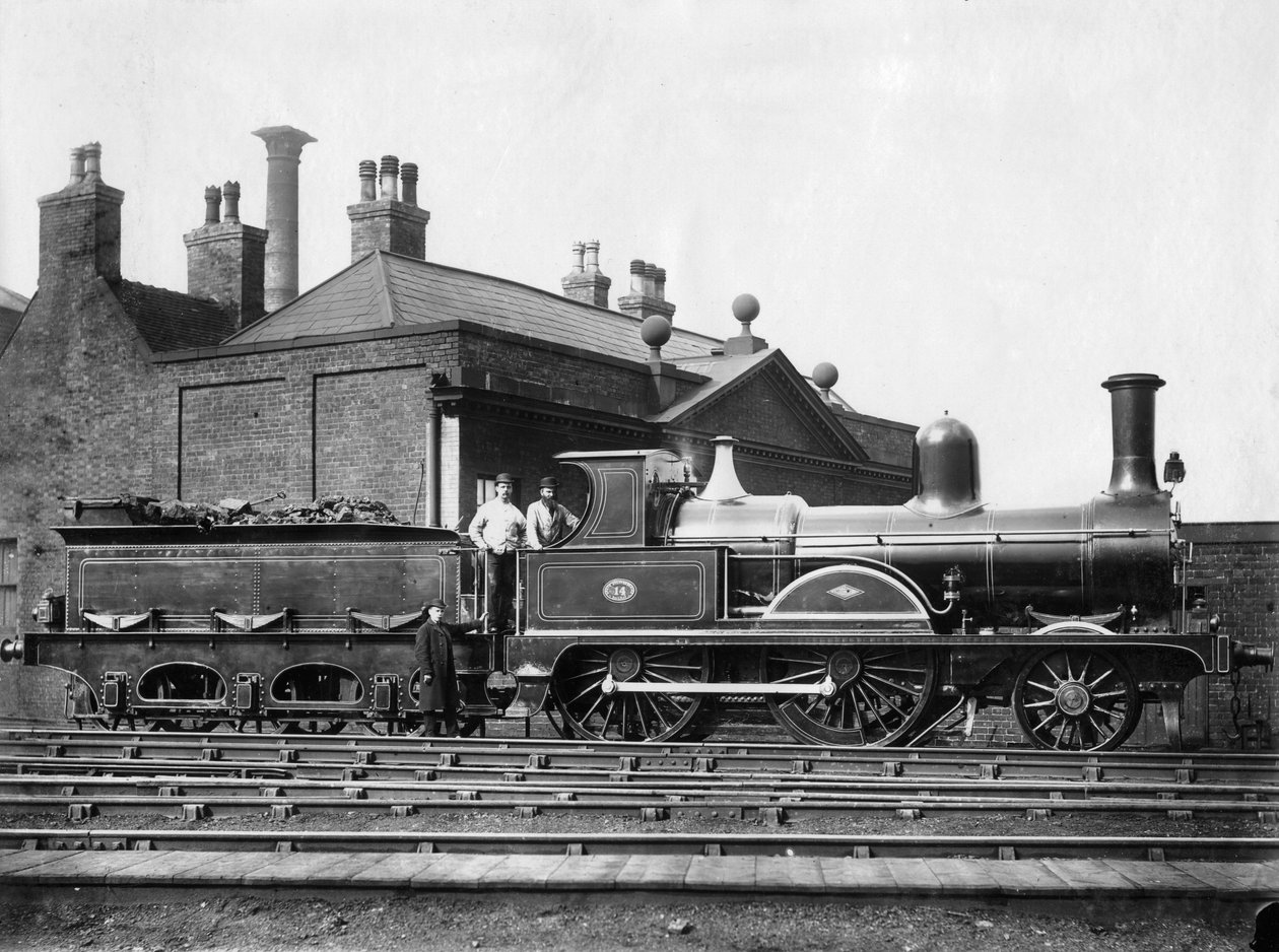 Parní lokomotiva North Staffordshire Railway č. 14 a její nabídka c1875 od Unbekannt