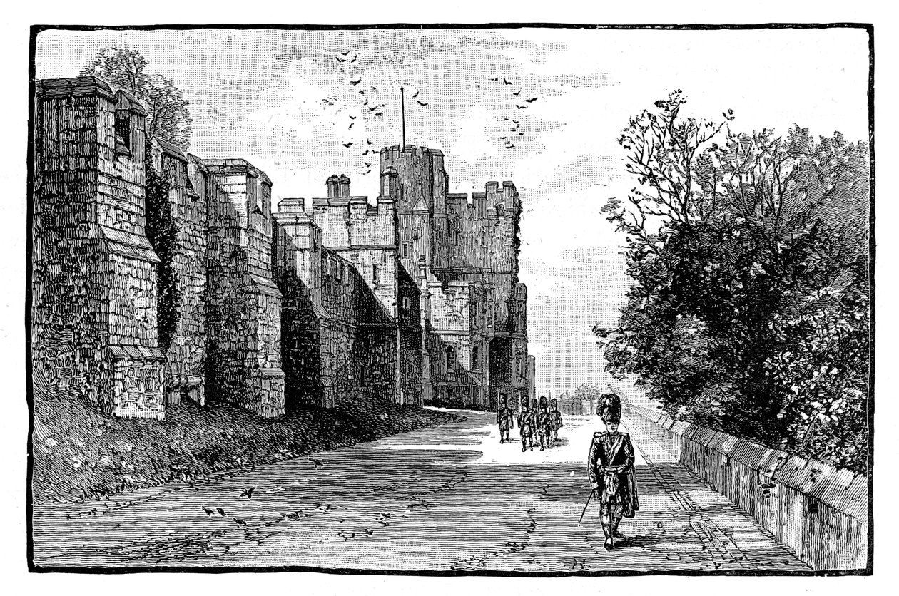 Severní terasa a Wykeham Tower, hrad Windsor, c1888 od Unbekannt