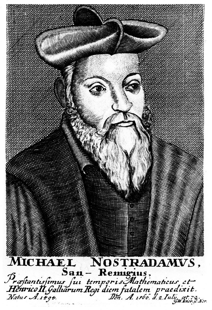 Nostradamus, francouzský lékař a astrolog 16. století, 1725 od Unbekannt