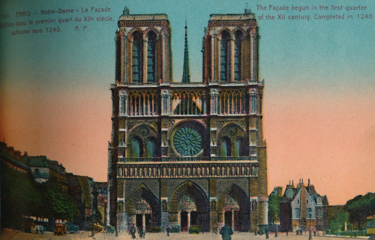 Katedrála Notre-Dame, Paříž, c1920 od Unbekannt