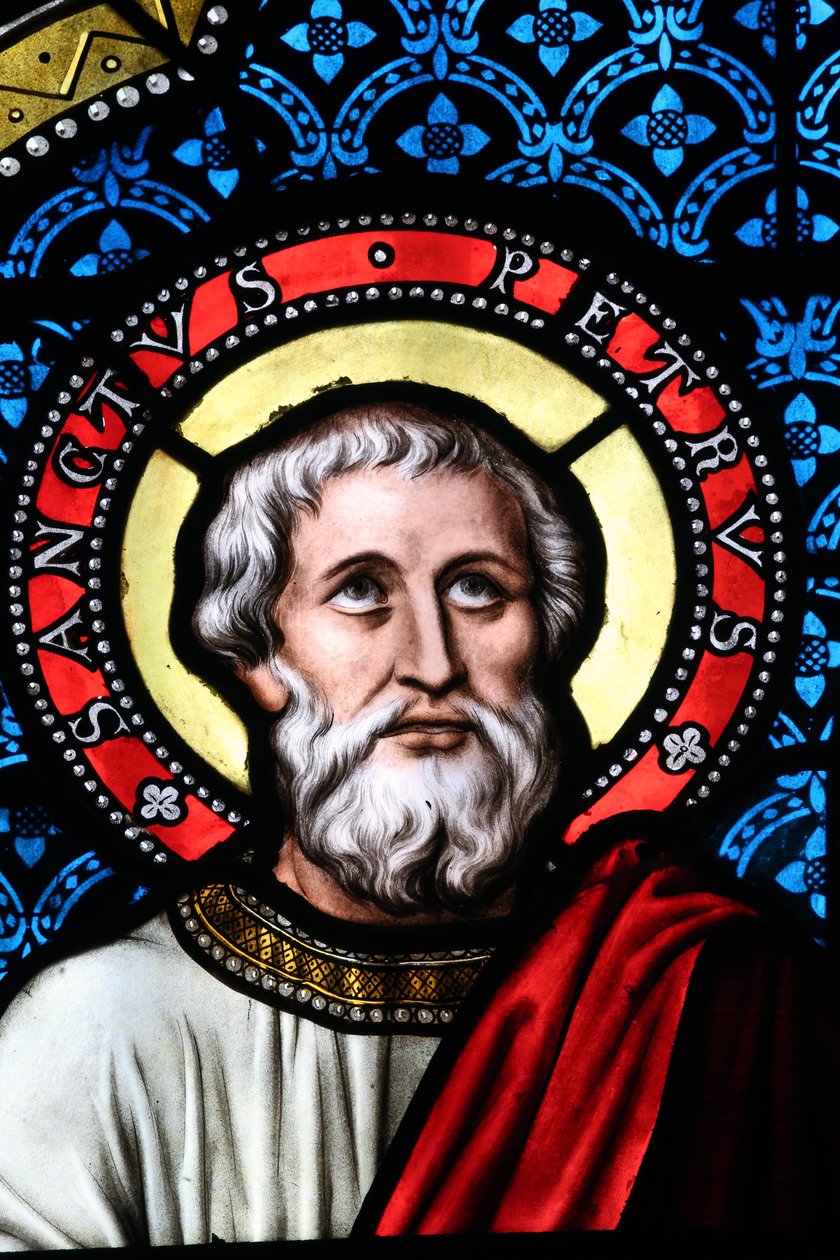 Kolegiátní kostel Notre-Dame Saint-Lazare, vitráže, Saint Peter, Avallon, Francie od Unbekannt