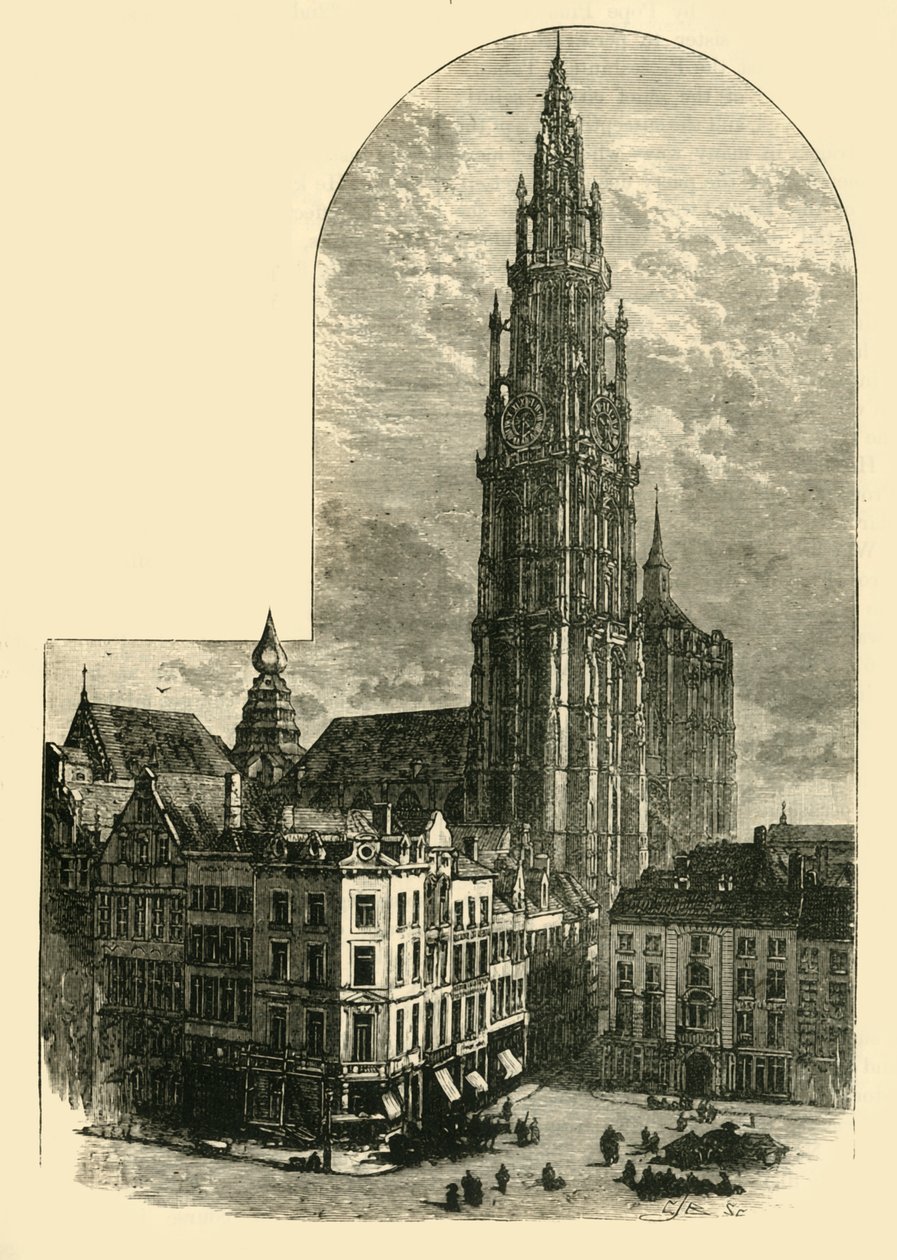 Notre Dame, Antverpy, 1890. od Unbekannt