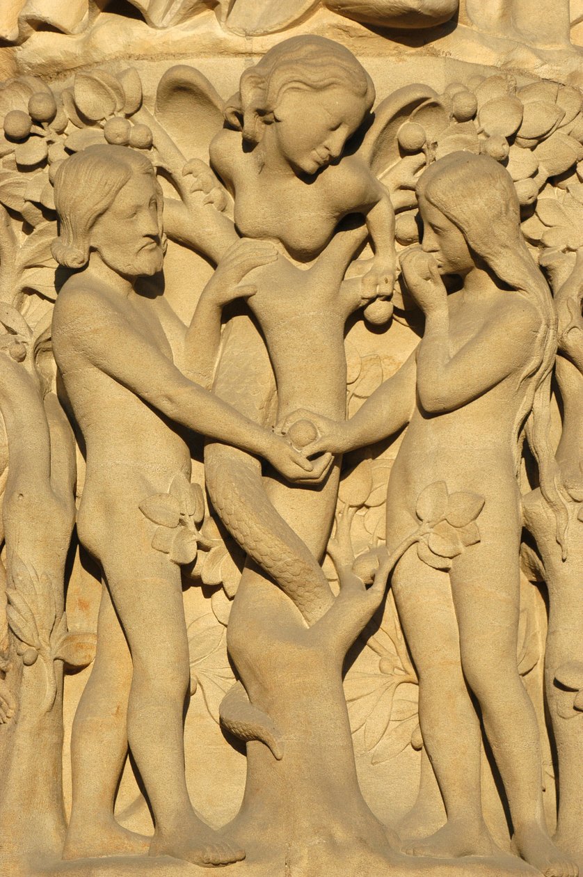Socha katedrály Notre Dame de Paris: Adam a Eva, Paříž, Francie od Unbekannt