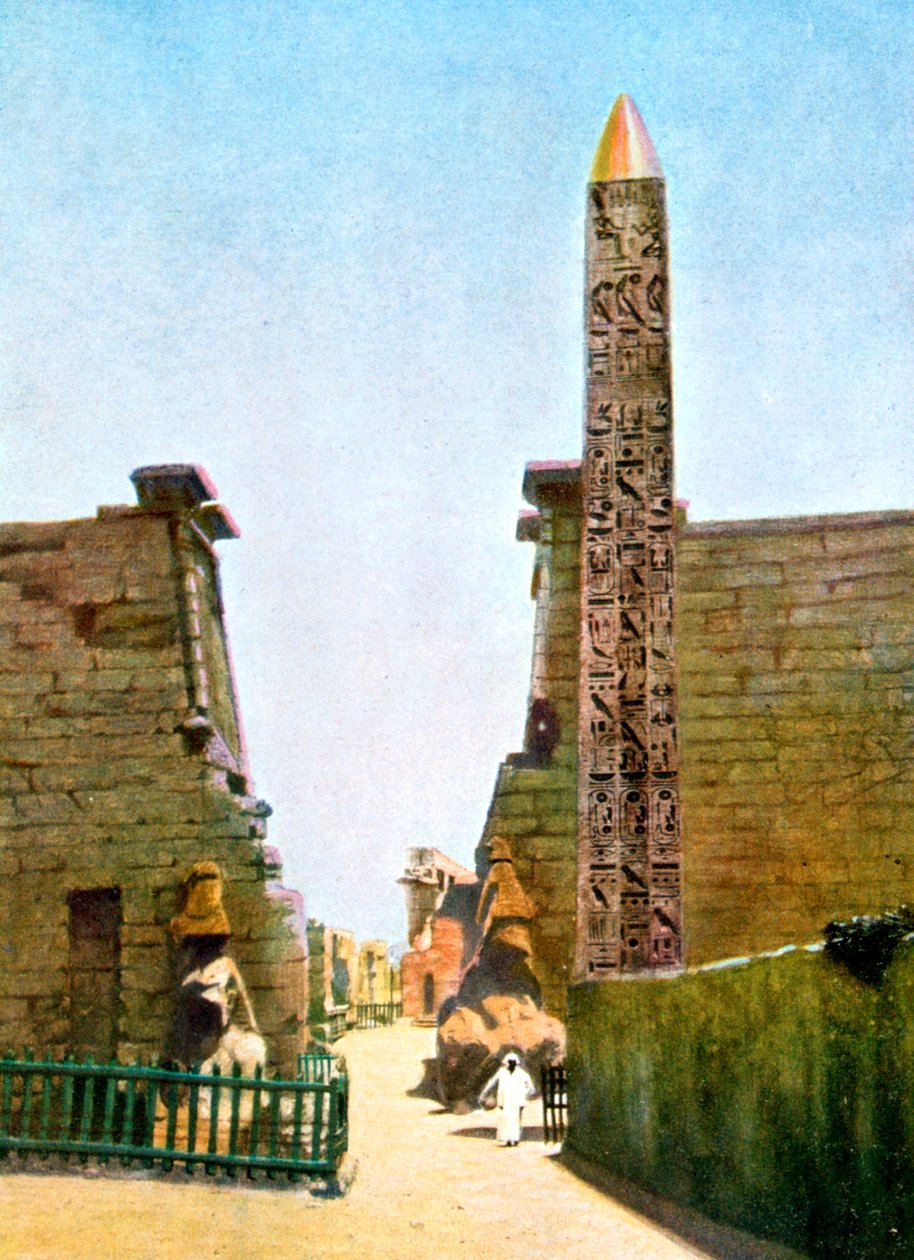 Obelisk v chrámu Rameses II, Luxor, Egypt, 20. století od Unbekannt