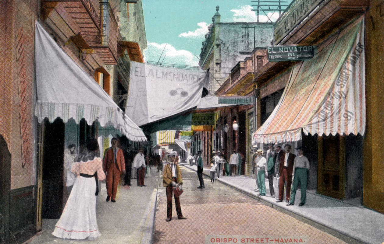 Obispo Street, Havana, Kuba, začátek 20. století od Unbekannt