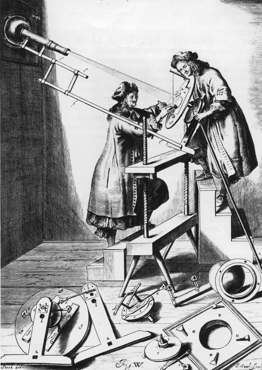 Pozorování zatmění Slunce, 1673 od Unbekannt