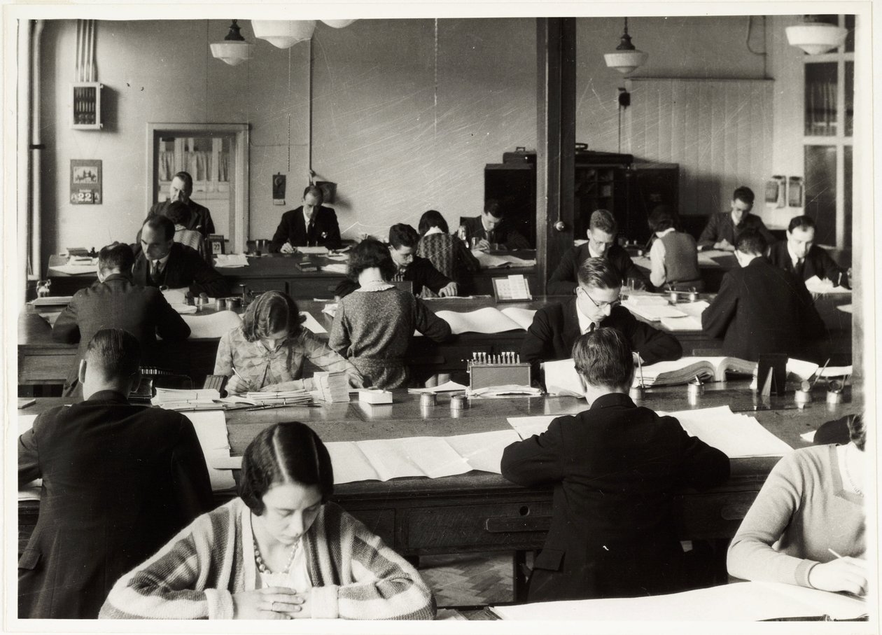 Administrativní pracovníci, c 1930 od Unbekannt