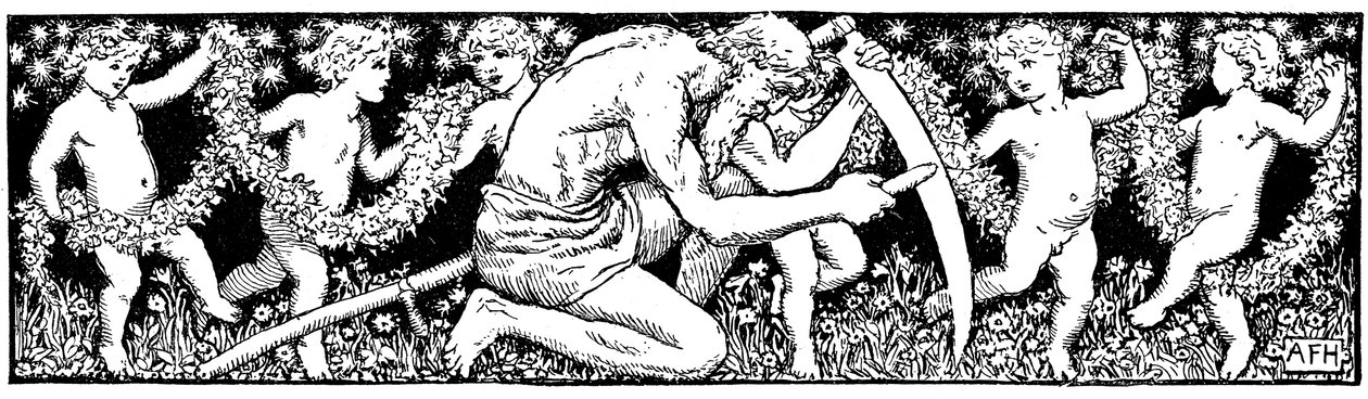 Starý otec Čas brousil kosu, 1891 od Unbekannt