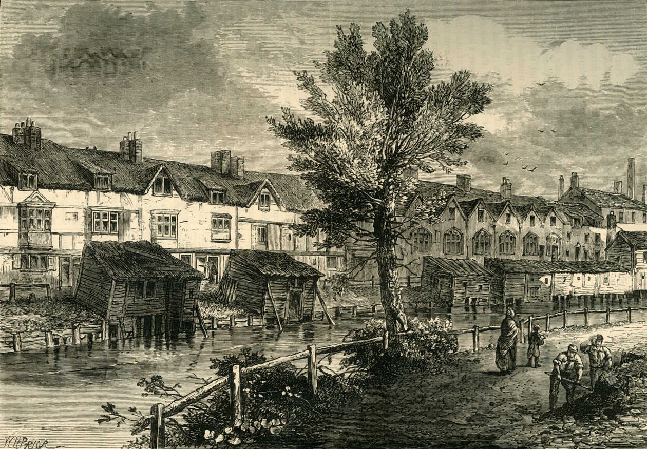 Staré domy v London Street, Dockhead, asi 1810, c1878. od Unbekannt