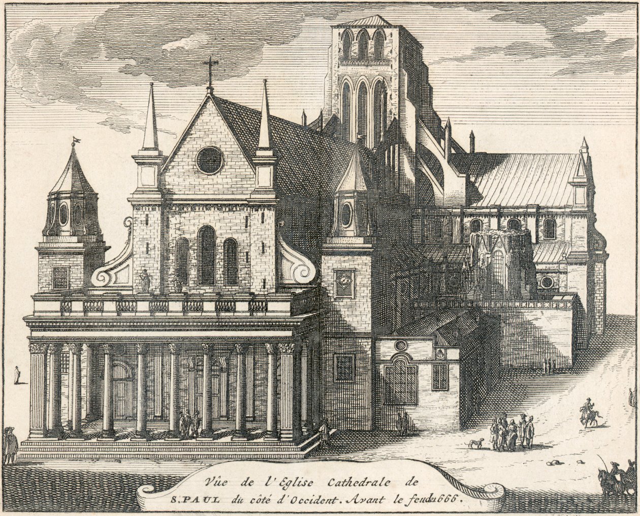 Stará katedrála svatého Pavla, City of London, 17. století 1707 od Unbekannt