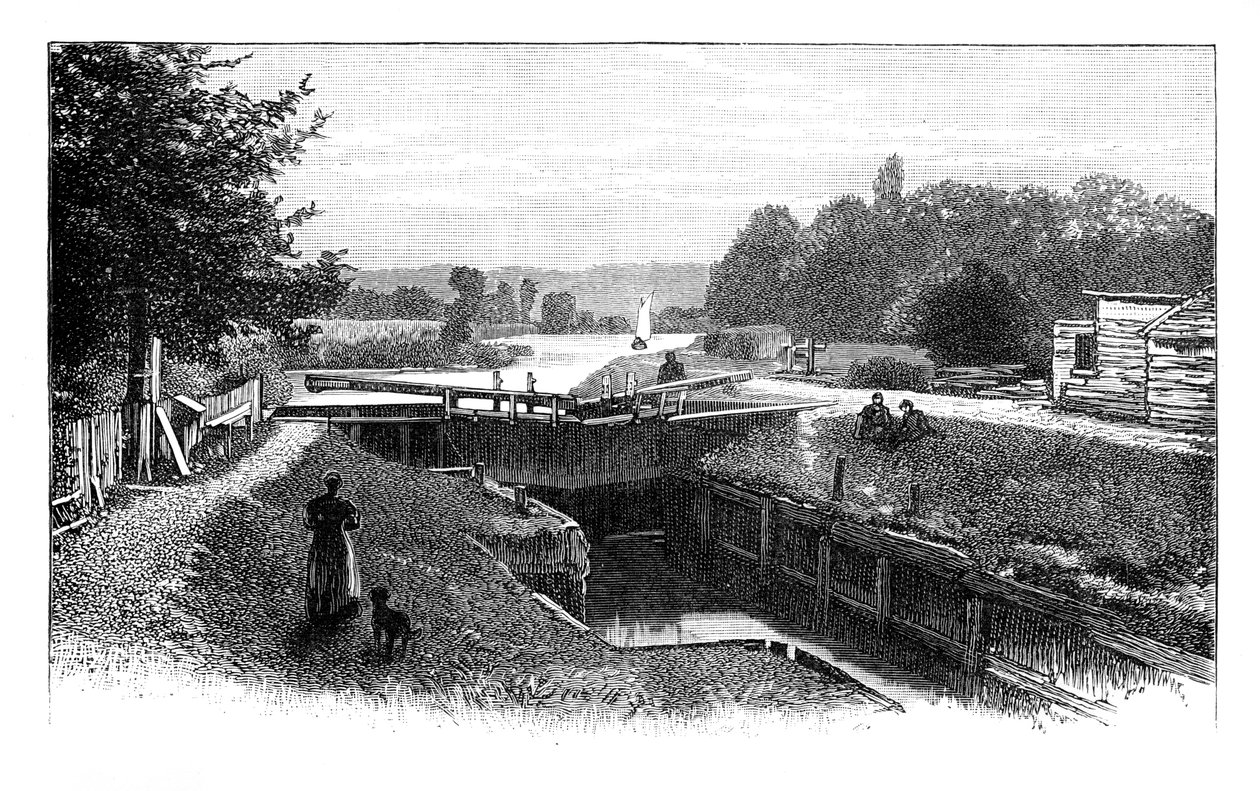 Old Windsor Lock, River Thames, Berkshire, c1888 od Unbekannt