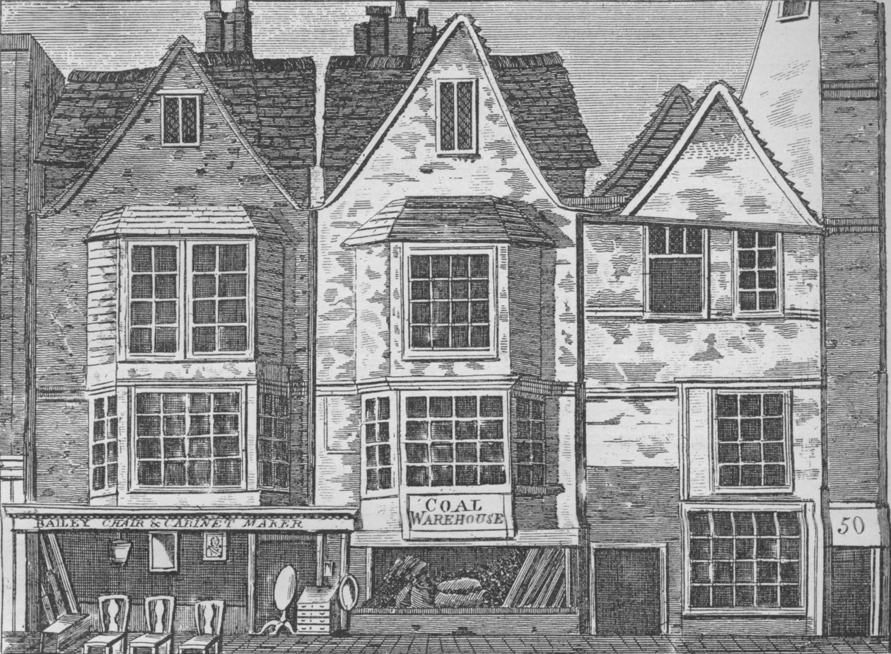 Staré domy v St John Street, Clerkenwell, Londýn, c1811 1911 od Unbekannt