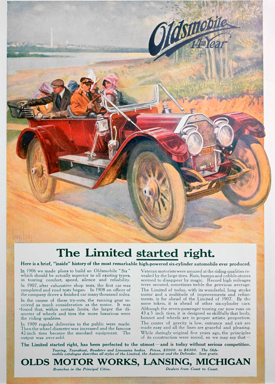 Reklama na auto Oldsmobil, 1911 od Unbekannt