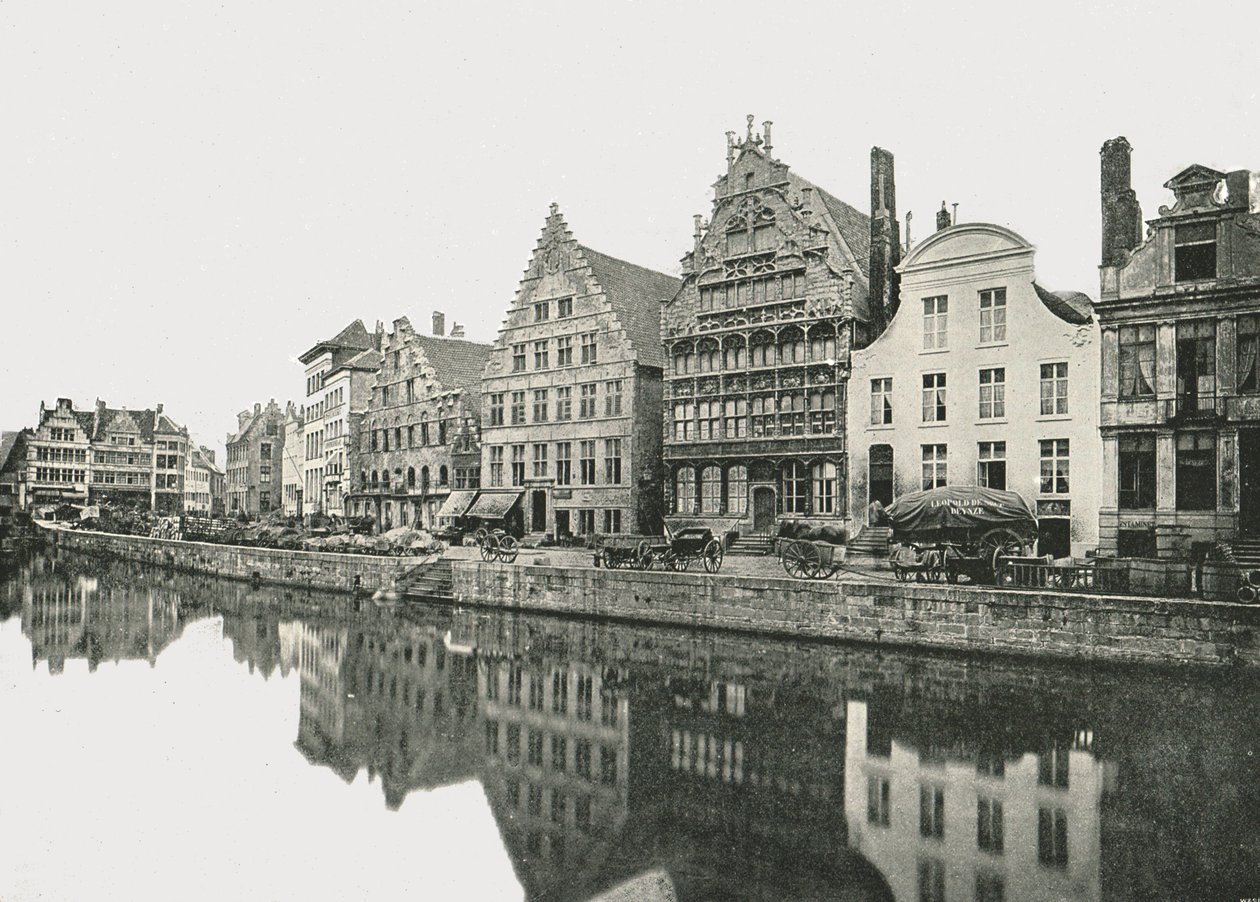 Na břehu Scheldt, Gent, Belgie, 1895. od Unbekannt