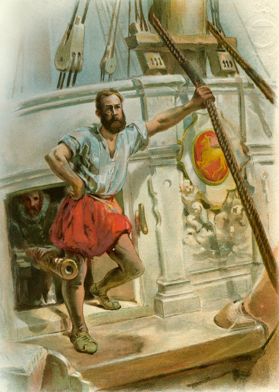 Jeden z Drakesových mužů, 1588 c1890-c1893 od Unbekannt