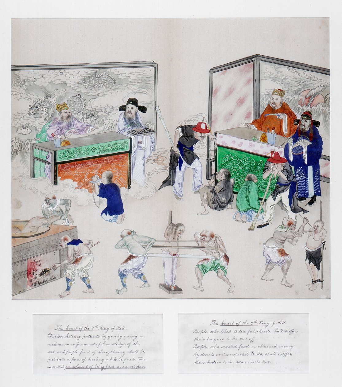 Jeden ze souboru obrazů Deset dvorů pekel, dynastie Qing, Čína, c1800-1849 od Unbekannt