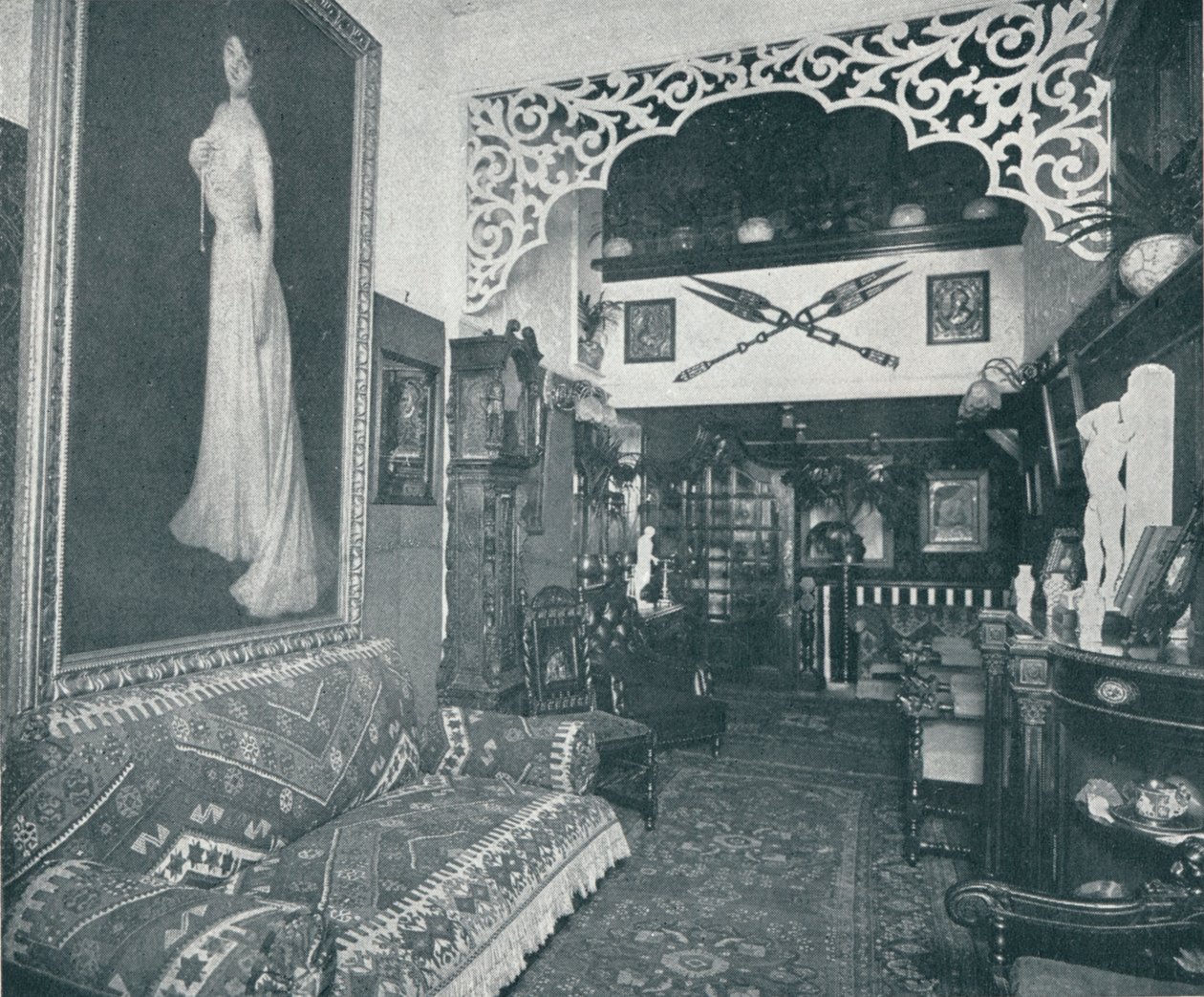 Jedna z přijímacích místností v Sandow Institute, c1898 od Unbekannt