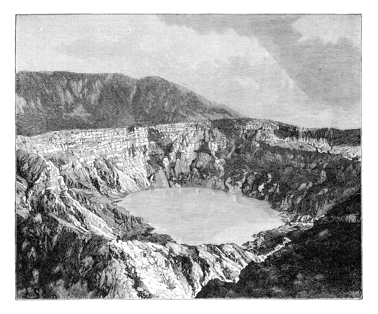 Jeden ze tří kráterů Poas, c1890 od Unbekannt