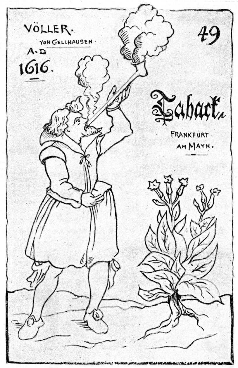 Jedna z nejstarších ilustrací kouření, 1616 1890 od Unbekannt