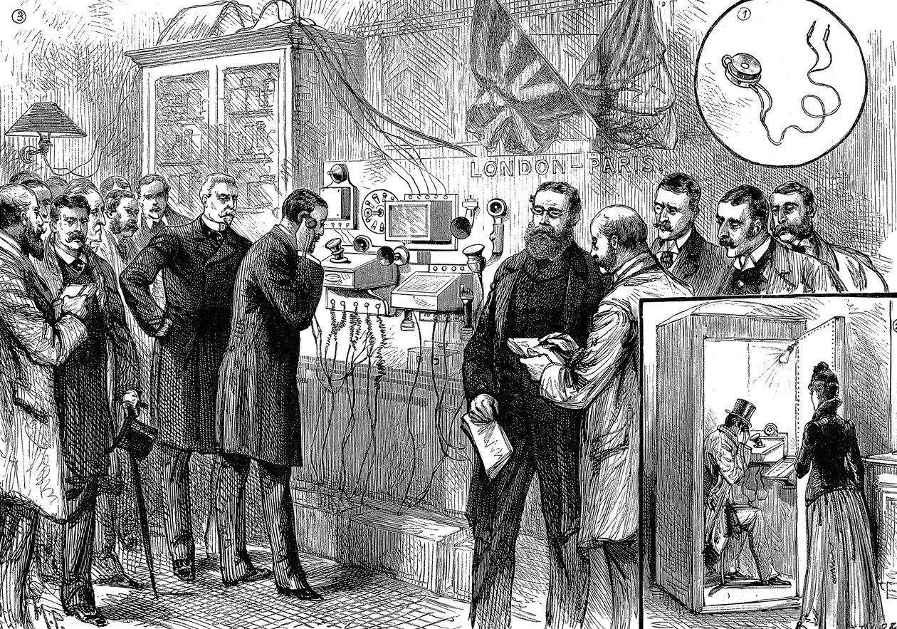 Otevření anglo-francouzské telefonní linky, 1891 od Unbekannt