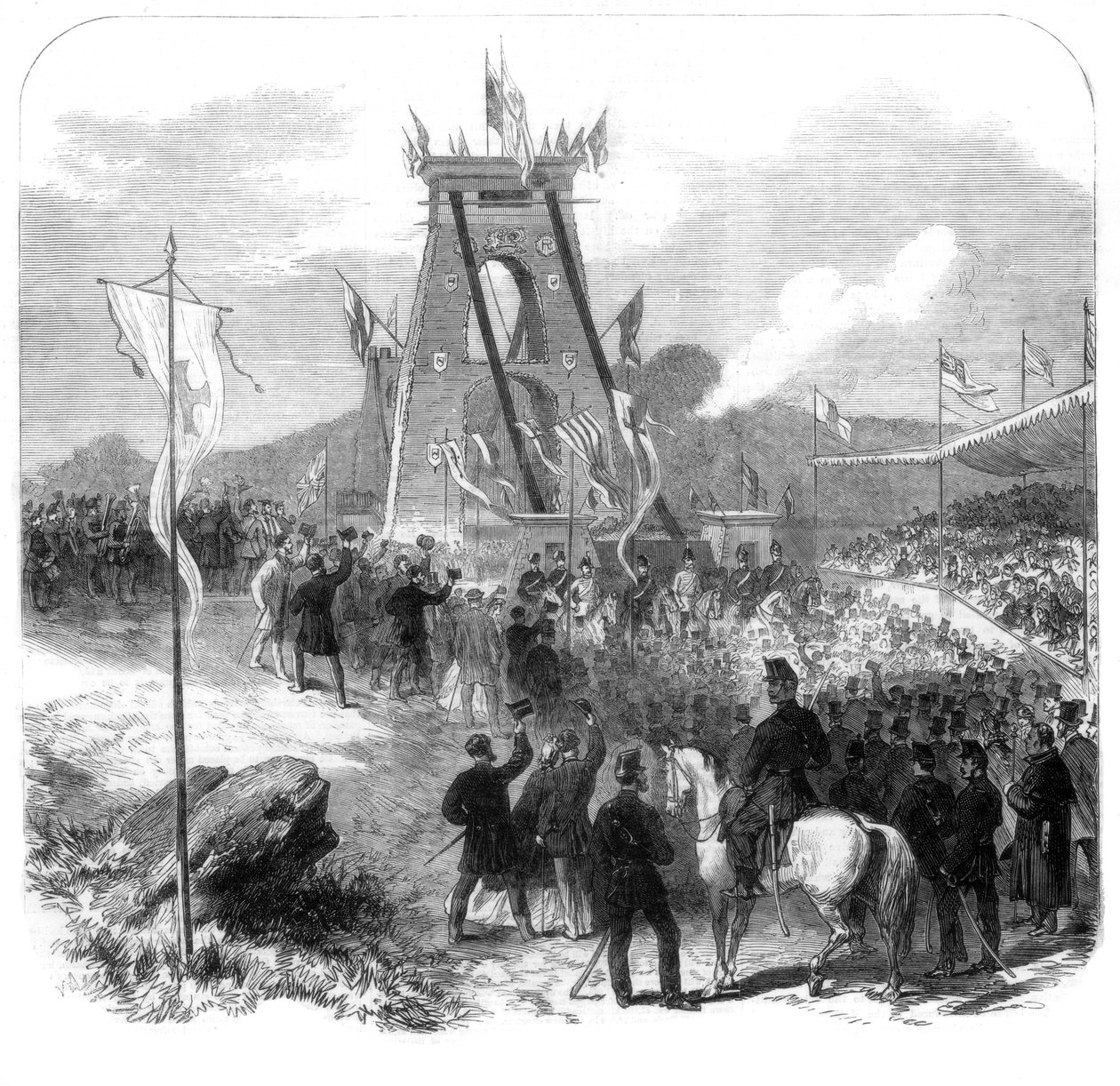 Otevření visutého mostu Clifton, Bristol, 1864 od Unbekannt