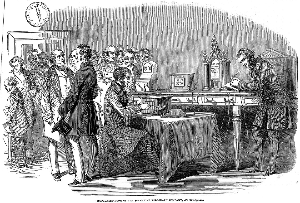 Otevření telegrafního spojení z Londýna do Paříže, 1852 od Unbekannt