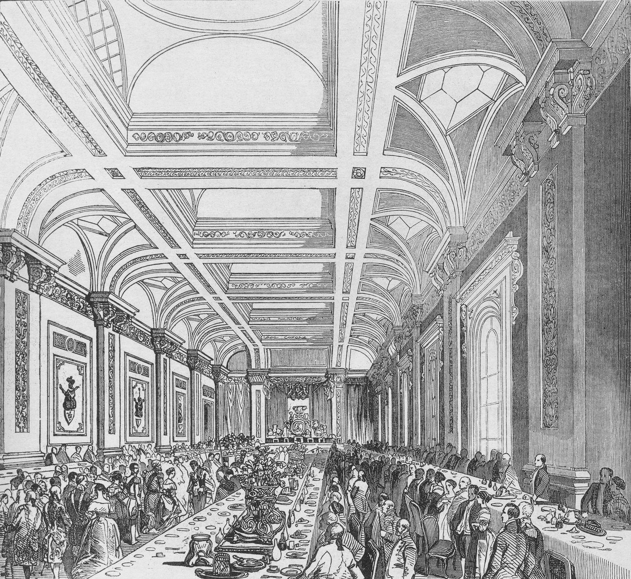 Otevření třetí královské burzy, 1844. Banket v předplatitelské místnosti, 1928 od Unbekannt