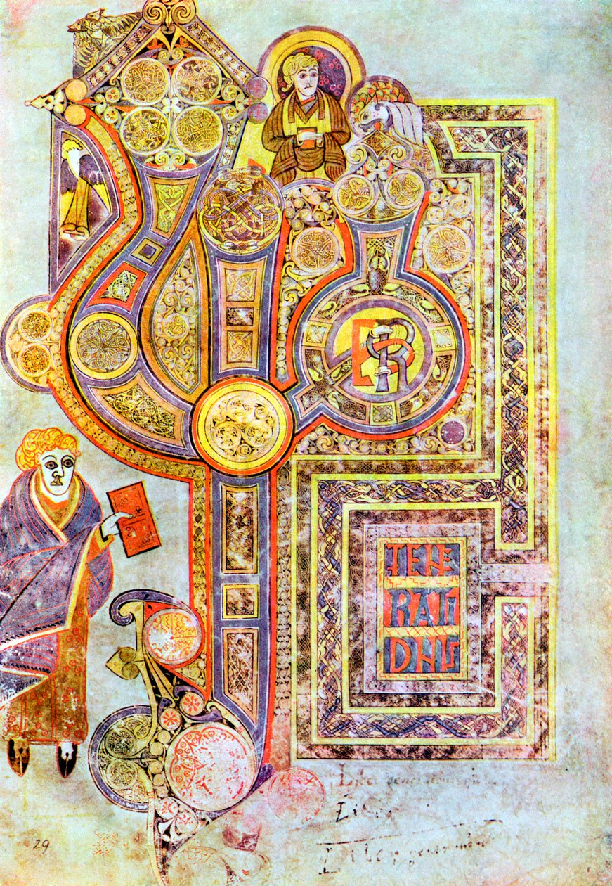 Úvodní slova evangelia St Matthews Liber Generationes, z Knihy Kells, c800 od Unbekannt
