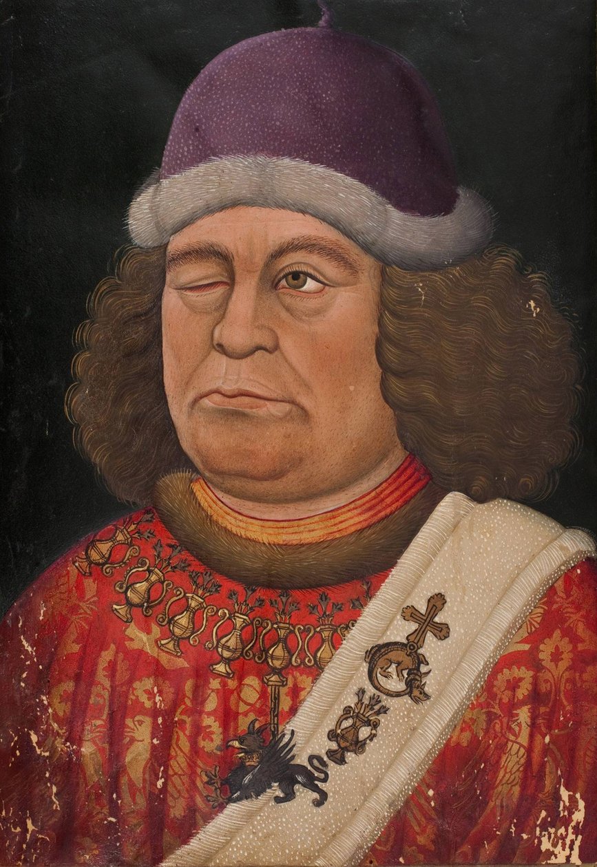 Oswald von Selva. Frontispis k rukopisu písně B, asi 1432. od Unbekannt