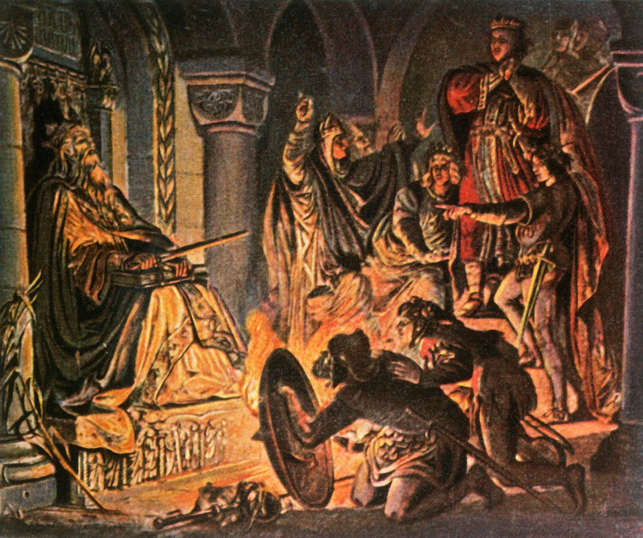 Otto III navštíví hrob Karla Velikého, 1000 našeho letopočtu, 1936. od Unbekannt
