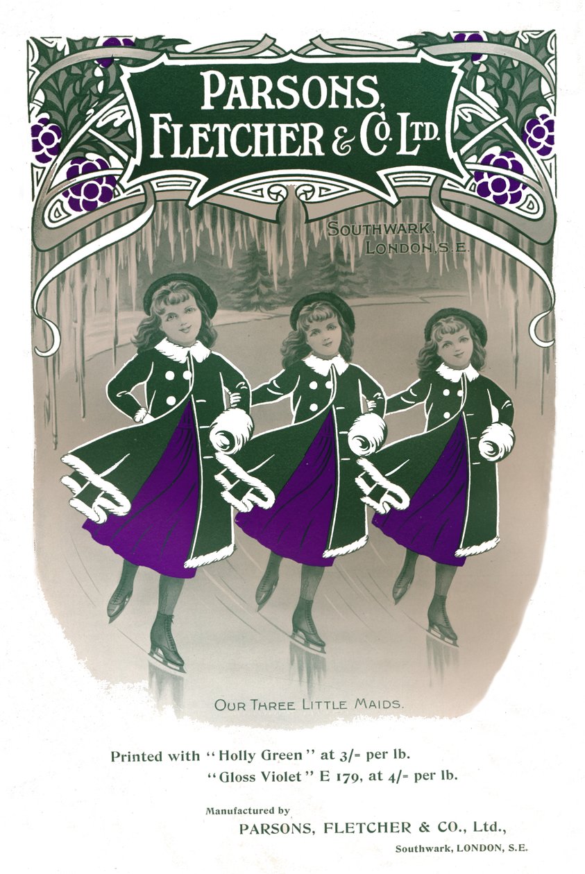 Our Three Little Maids - Inzerát Parsons, Fletcher & Co. Ltd, 1909. od Unbekannt
