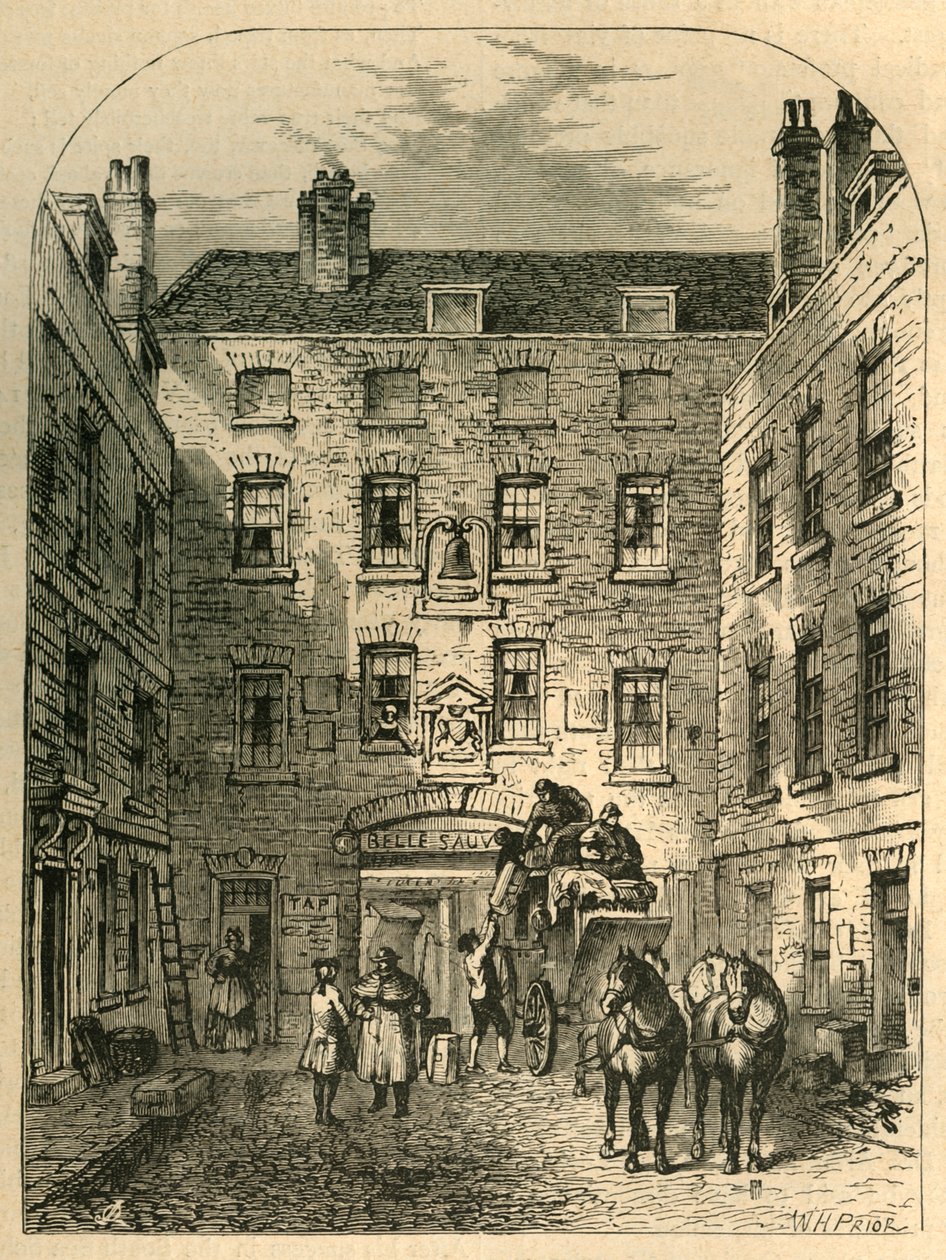 Vnější dvůr La Belle Sauvage v roce 1828, 1897. od Unbekannt